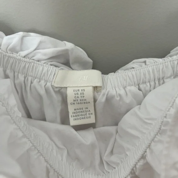 100% Cotton White Ruffle Mini Dress - Picture 3 of 4